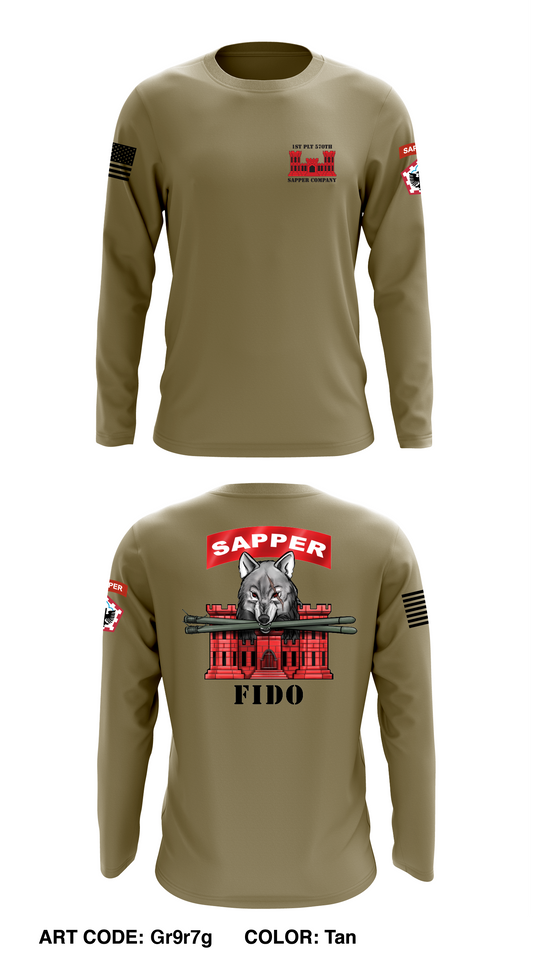 1st PLT 570th Sapper Company Store 1 Core Men's LS Performance Tee - Gr9r7g