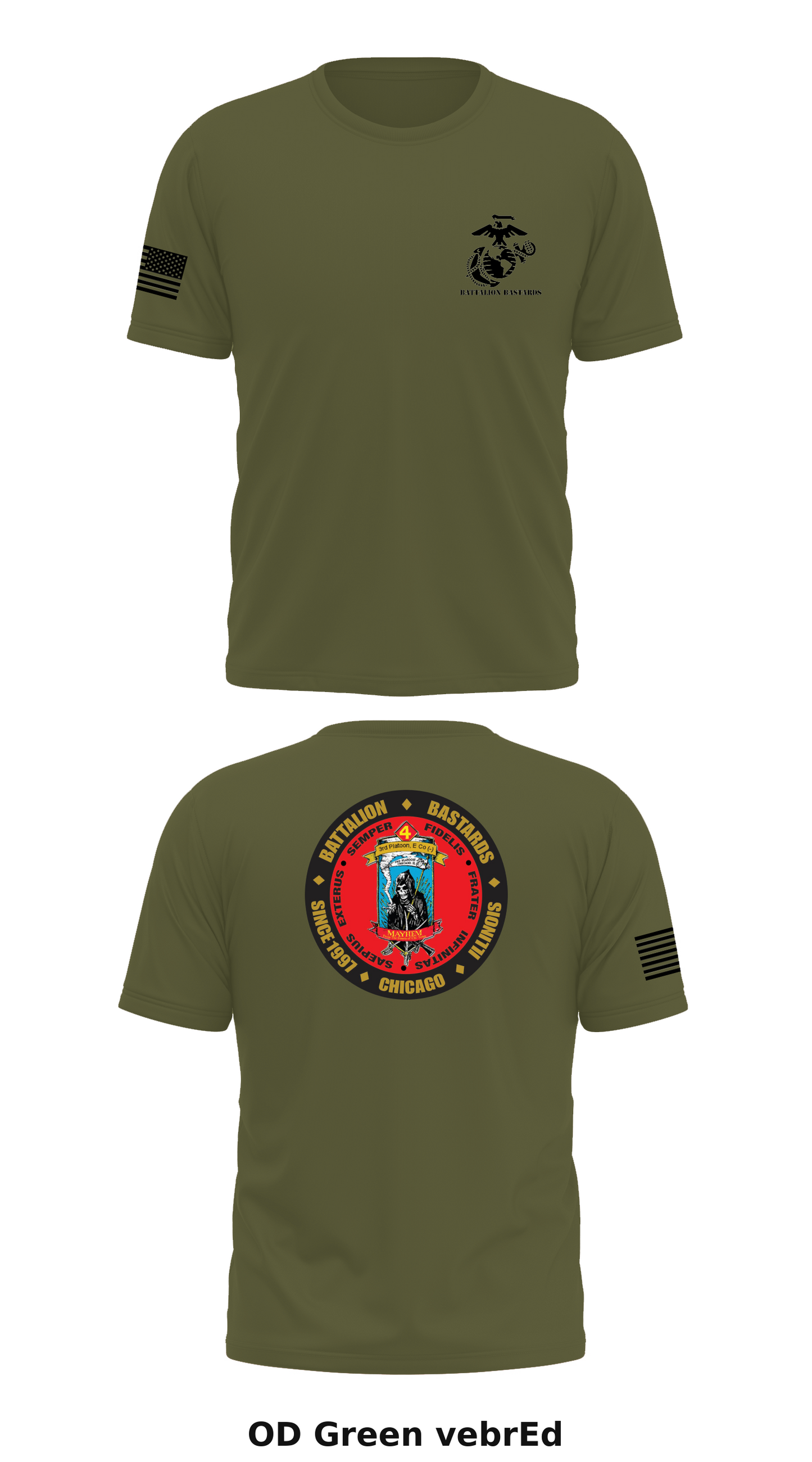 E co, 3rd PLT Store 1 Core Men's SS Performance Tee - vebrEd