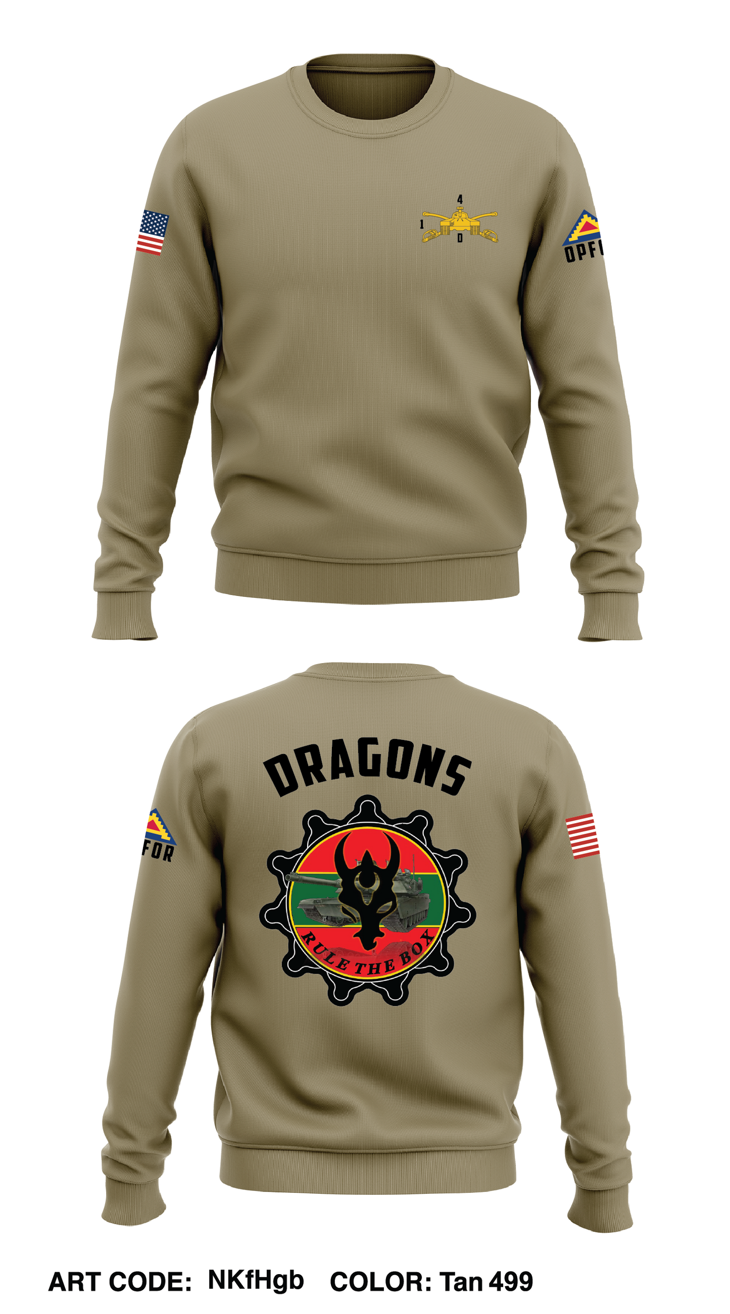 D Co, 1-4 IN REGT Store 1 Core Men's Crewneck Performance Sweatshirt - NKfHgb