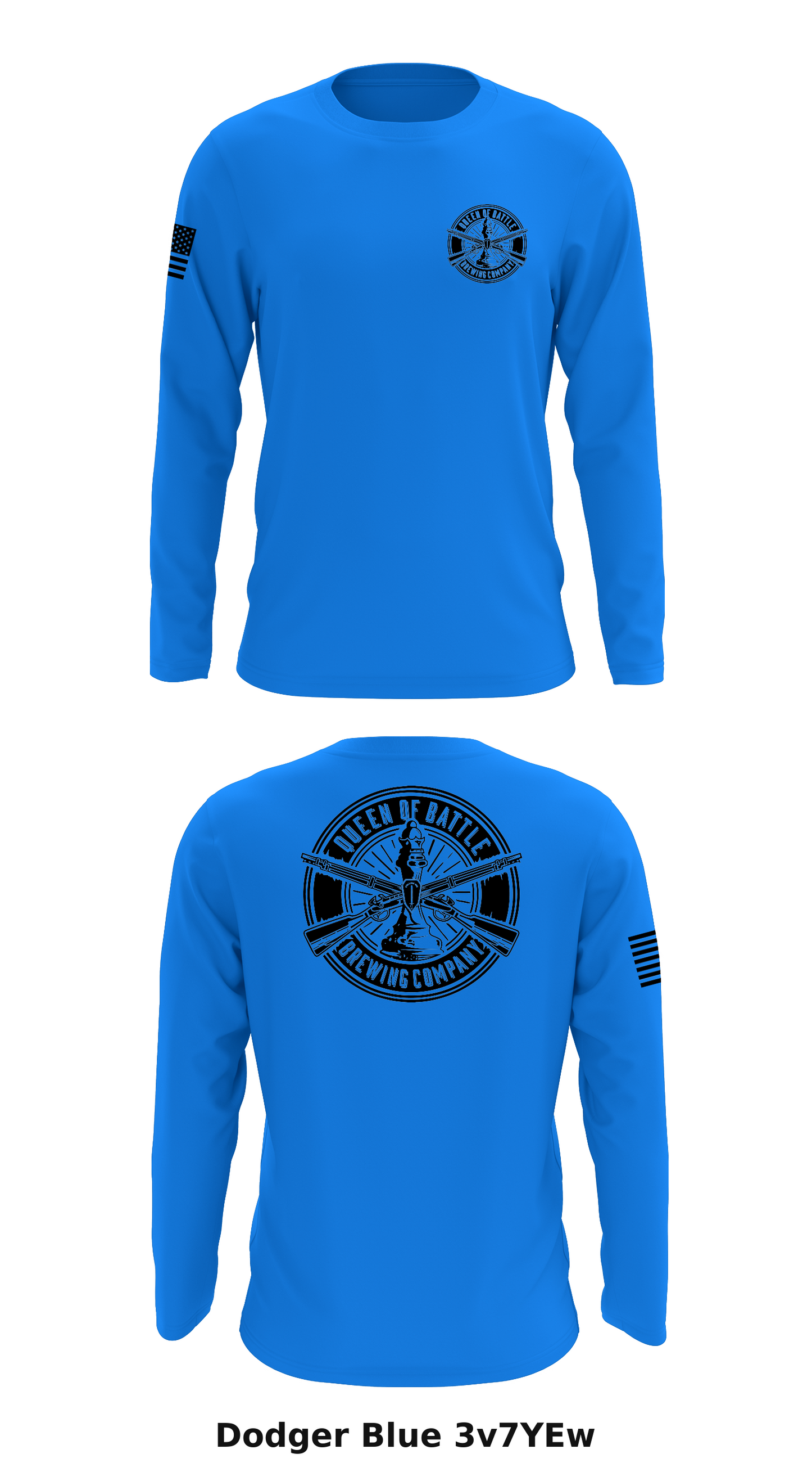 Queen of Battle Brewing Company Store 1 Core Men's LS Performance Tee - 3v7YEw