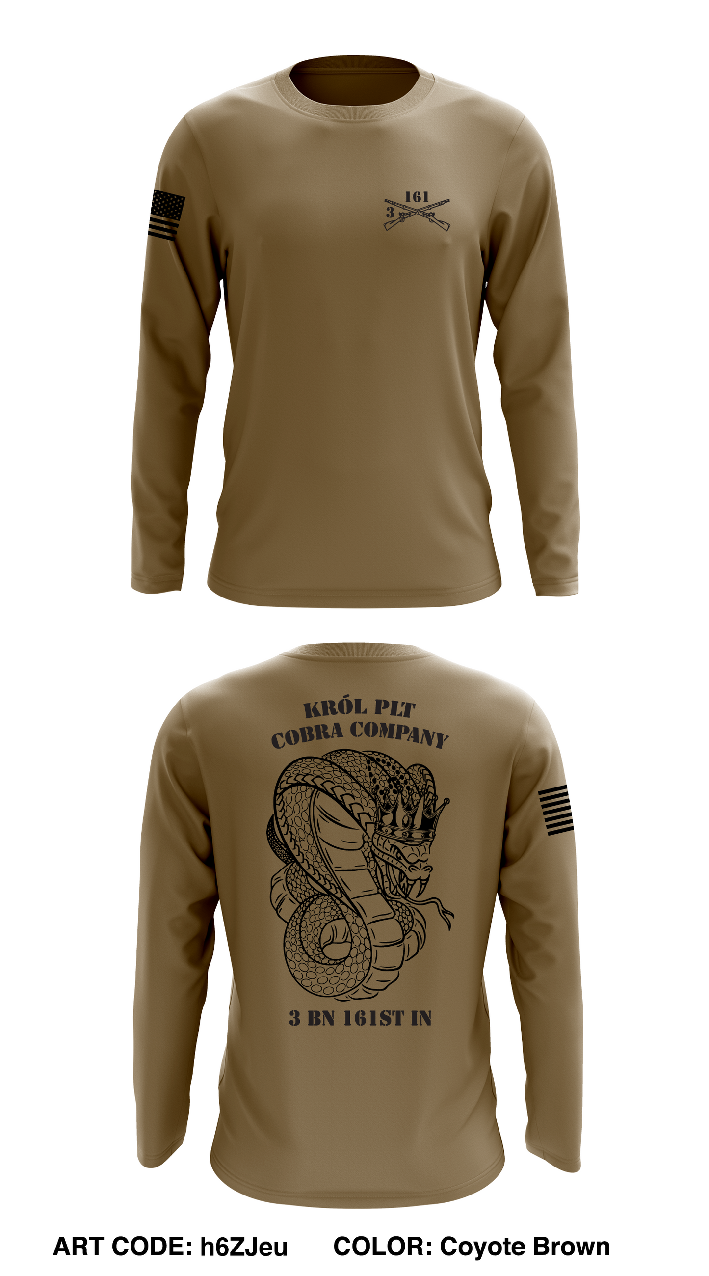 C Co, 3 BN, 161st INF Store 1 Core Men's LS Performance Tee - h6ZJeu