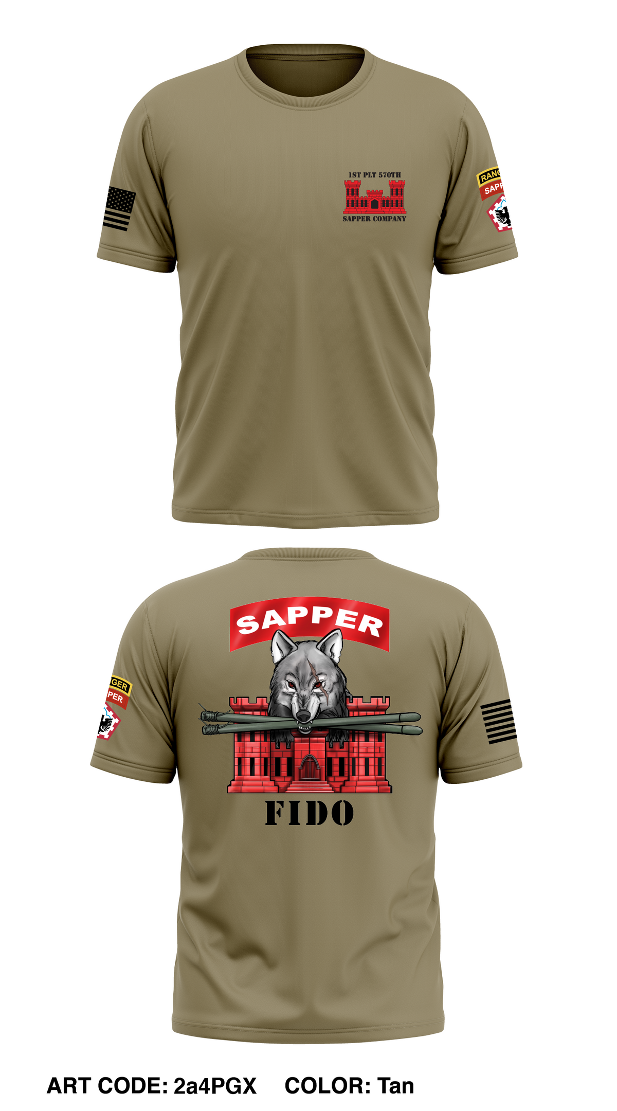 1st PLT 570th Sapper Company Store 1 Core Men's SS Performance Tee - 2a4PGX
