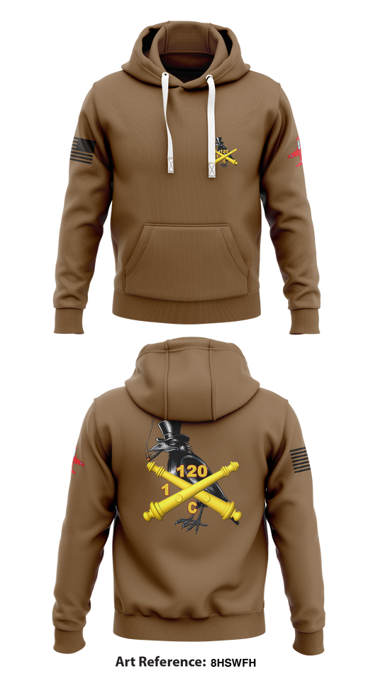 C BTRY 1-12th FA Store 1  Core Men's Hooded Performance Sweatshirt - 8HsWFH