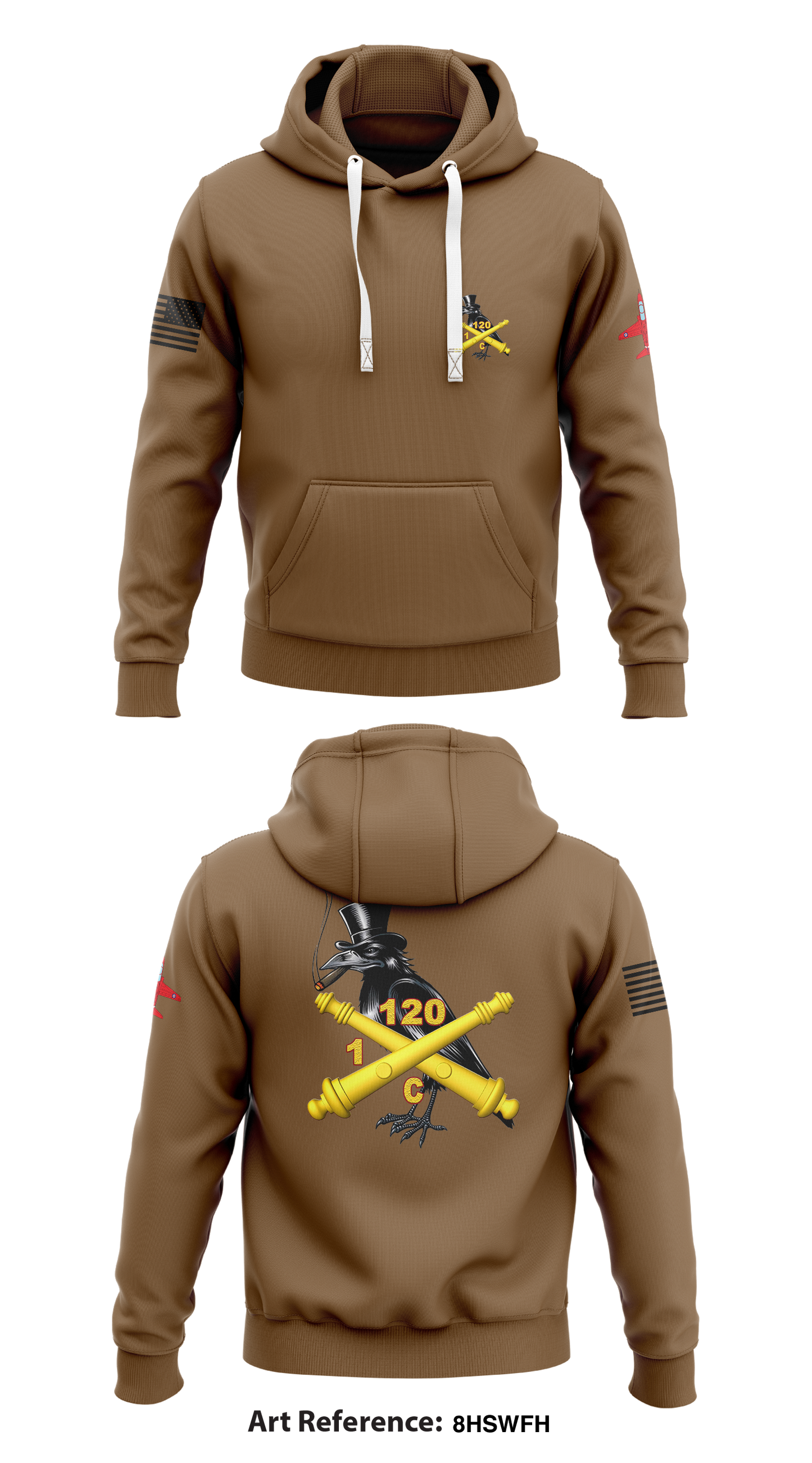 C BTRY 1-12th FA Store 1  Core Men's Hooded Performance Sweatshirt - 8HsWFH