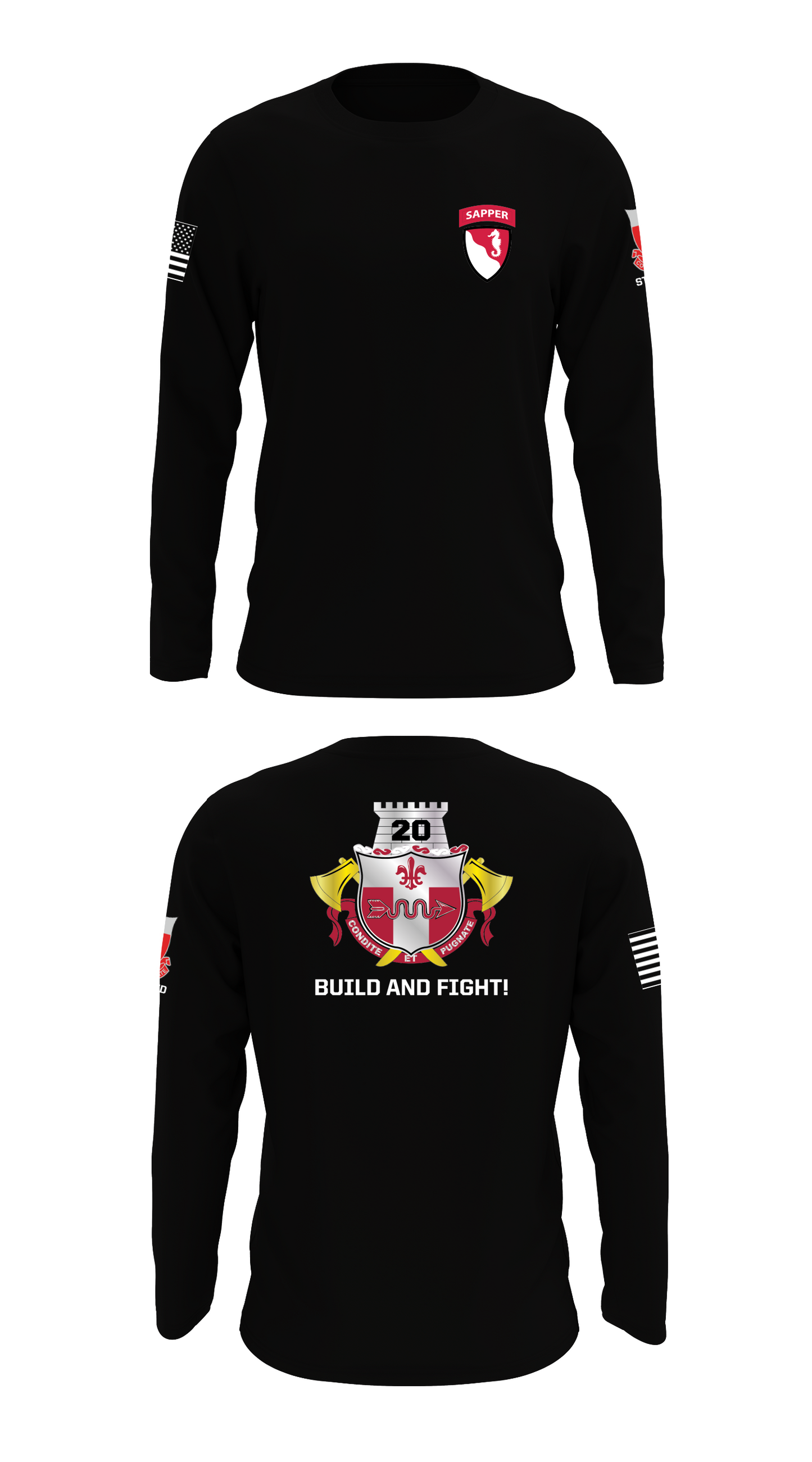 20th Engineer Battalion  Store 1 Core Men's LS Performance Tee - 72277770460