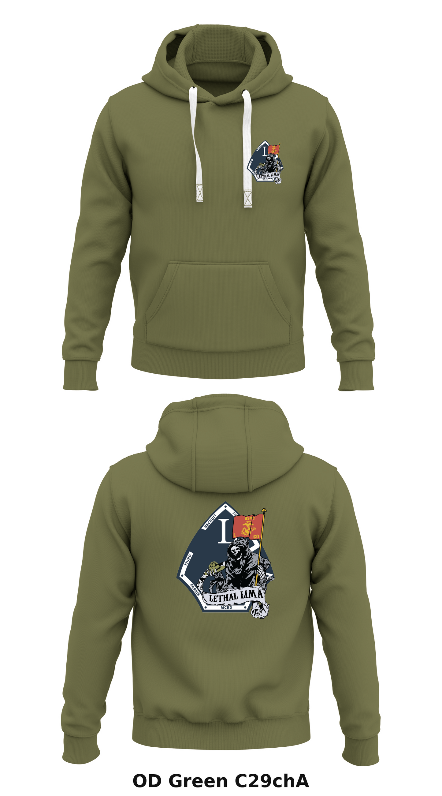 Recruit Training Reg, 3rd BN, L Co Store 1  Core Men's Hooded Performance Sweatshirt - C29chA