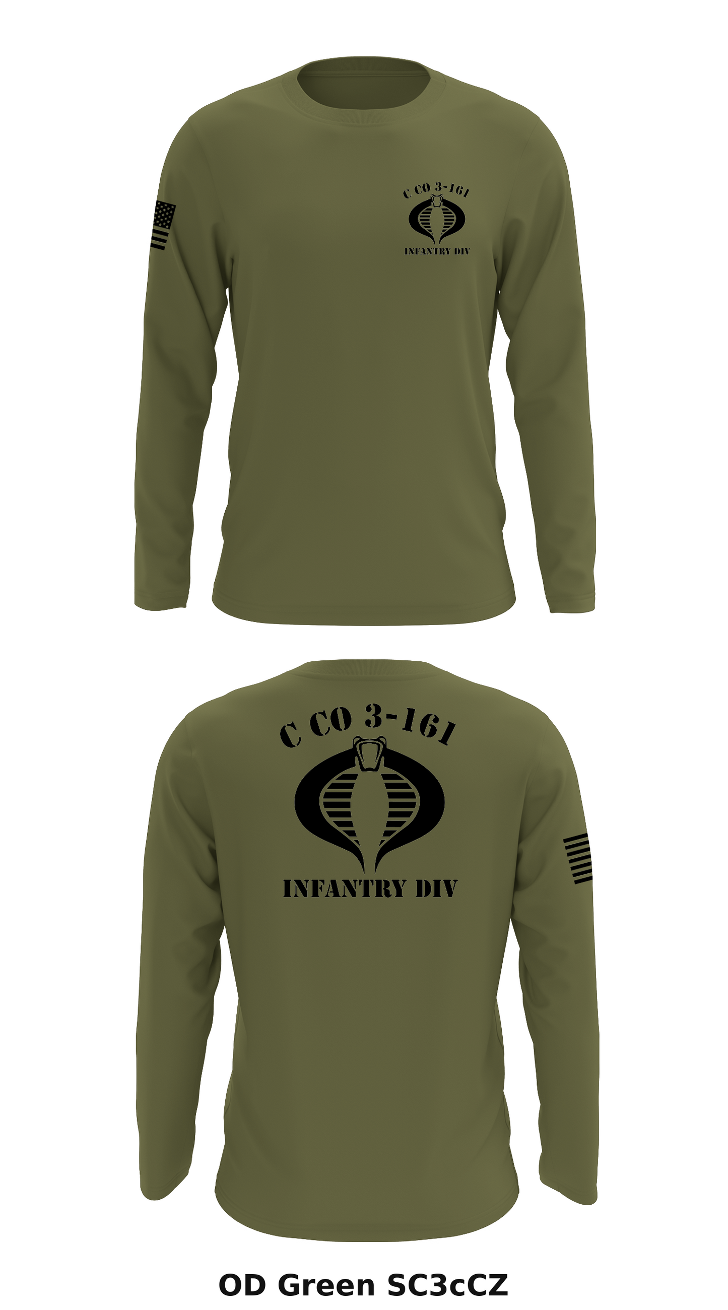 C CO 3-161 Infantry Div Store 1 Core Men's LS Performance Tee - SC3cCZ