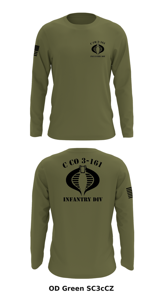 C CO 3-161 Infantry Div Store 1 Core Men's LS Performance Tee - SC3cCZ