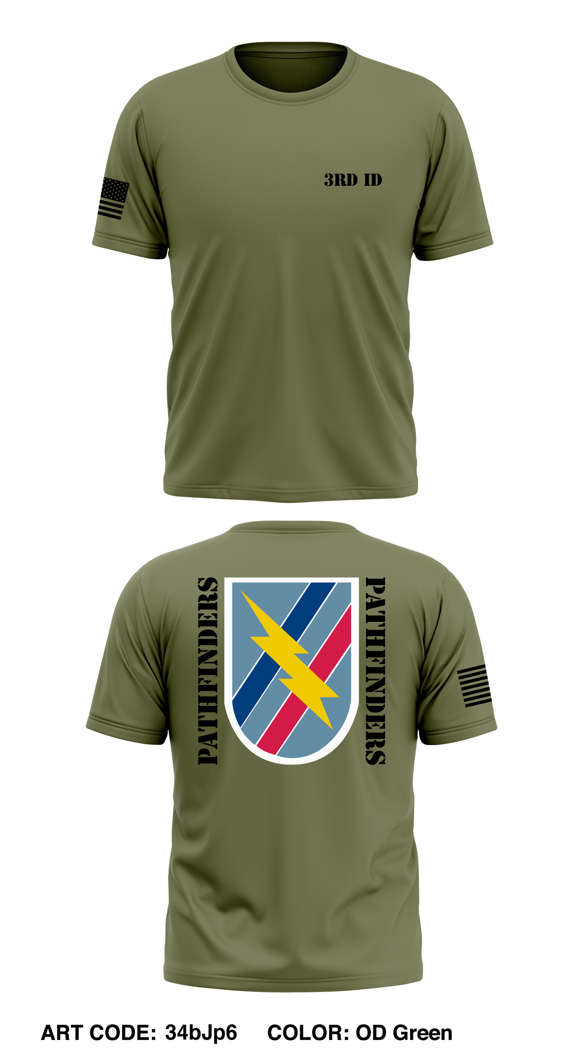A Co, 3 BN, 121st IN Store 1 Core Men's SS Performance Tee - 34bJp6