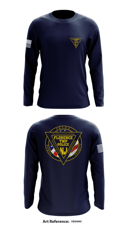 Florence Twp Police Dept Store 1 Core Men's LS Performance Tee - yBGnw5