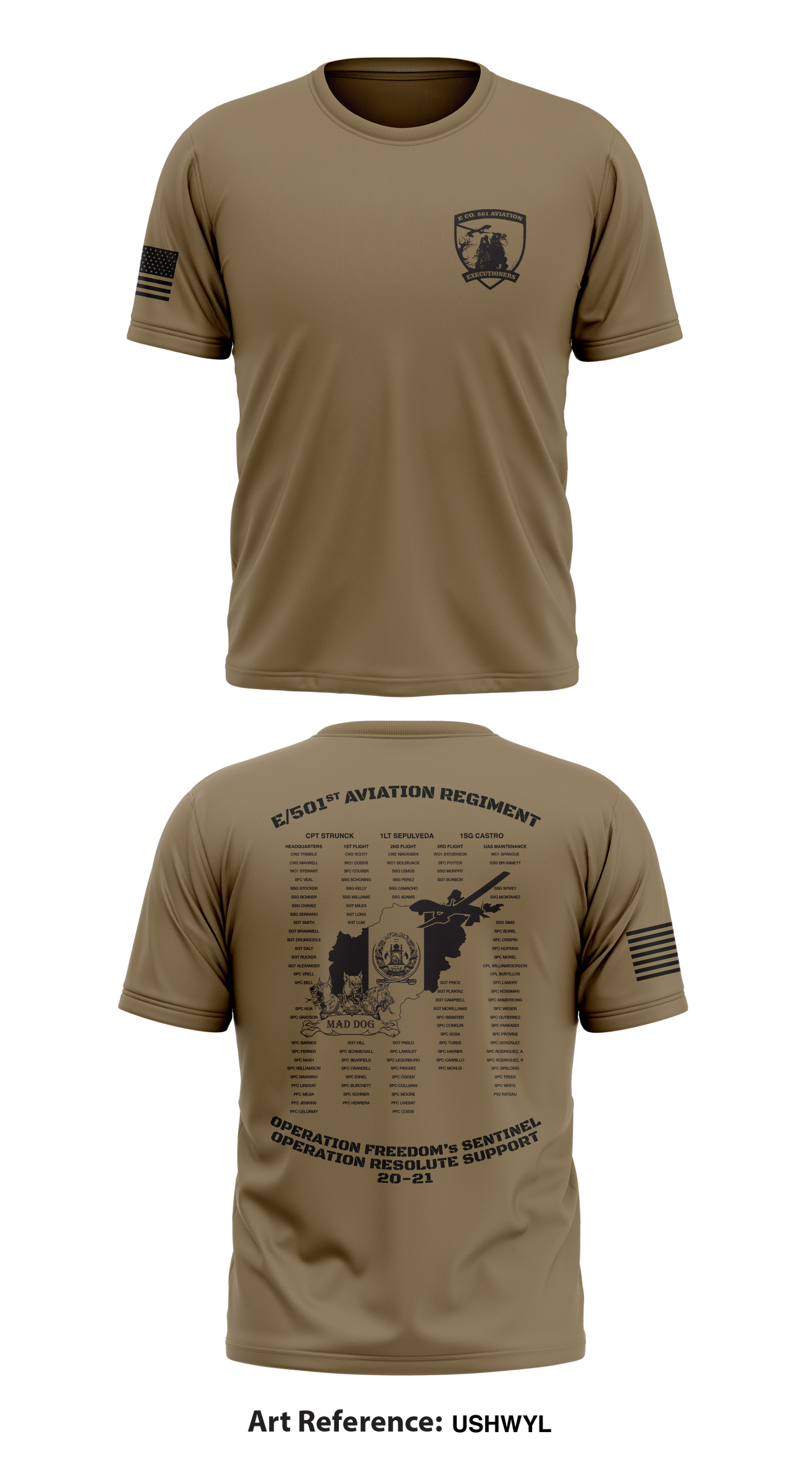 E/501ST AVN REGT Store 1 Core Men's SS Performance Tee - USHWYL
