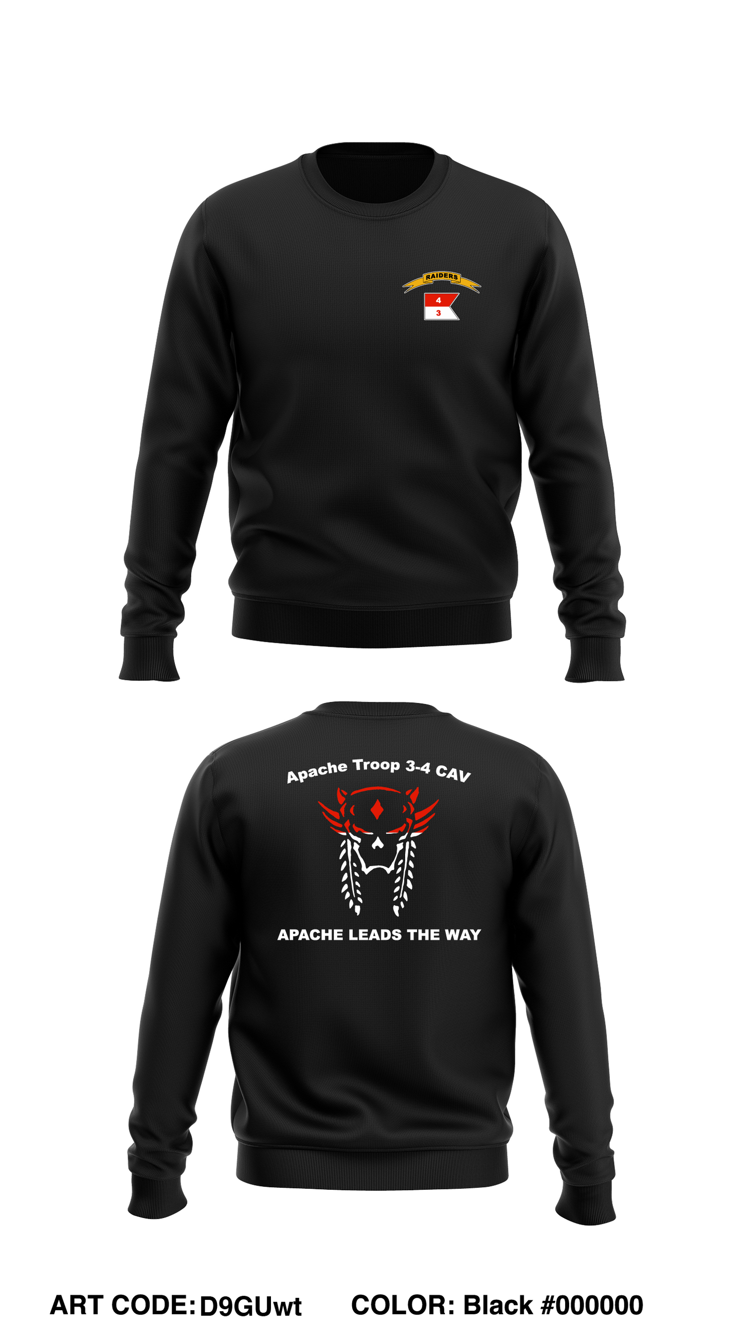 Apache Troop 3-4 CAV Store 1 Core Men's Crewneck Performance Sweatshirt - D9GUwt