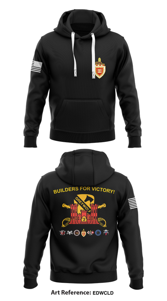 3rd Brigade Engineer Battalion Store 1  Core Men's Hooded Performance Sweatshirt - EDWCLD