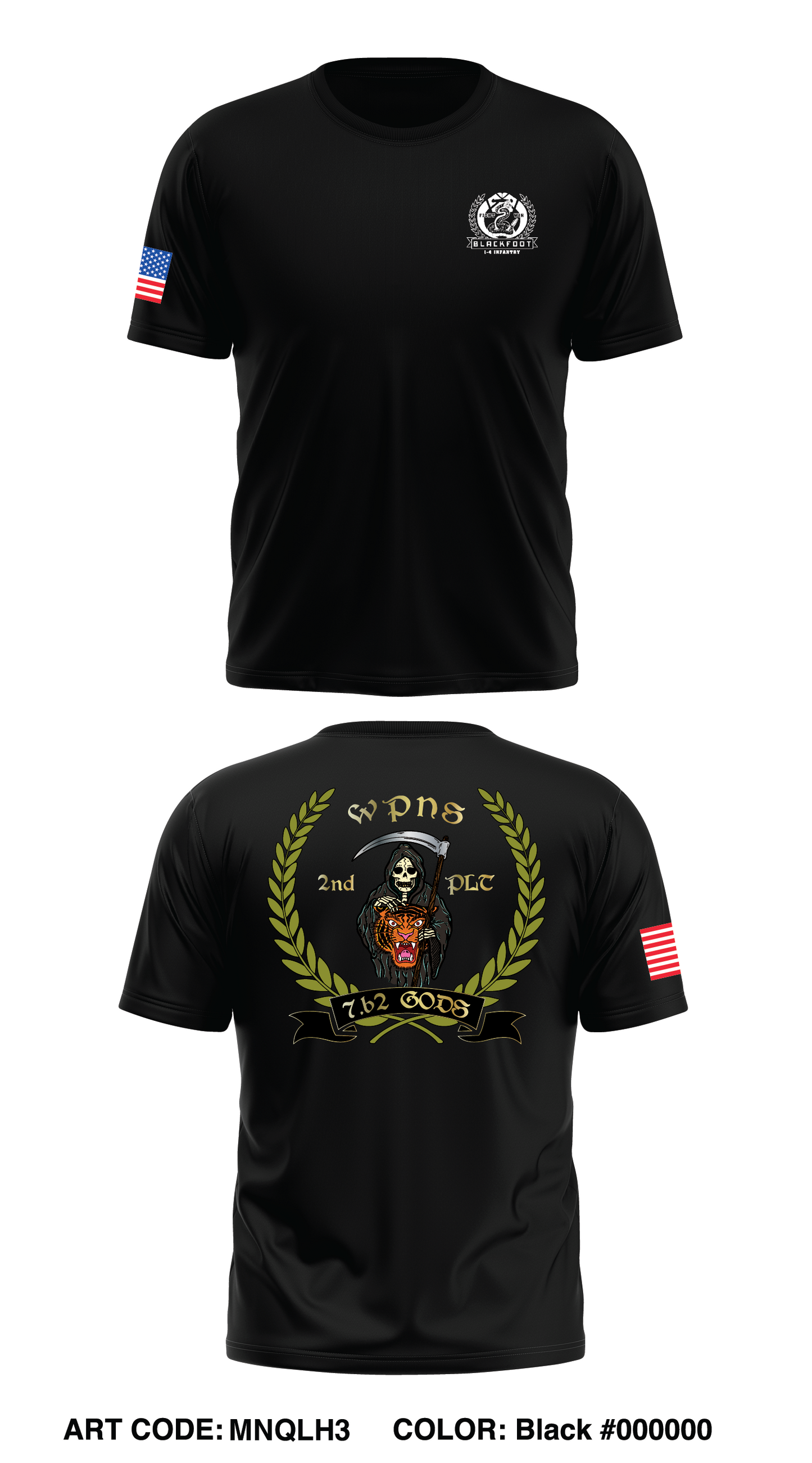 1-4 INFANTRY BLACKFOOT  Store 1 Core Men's SS Performance Tee - MNQLH3