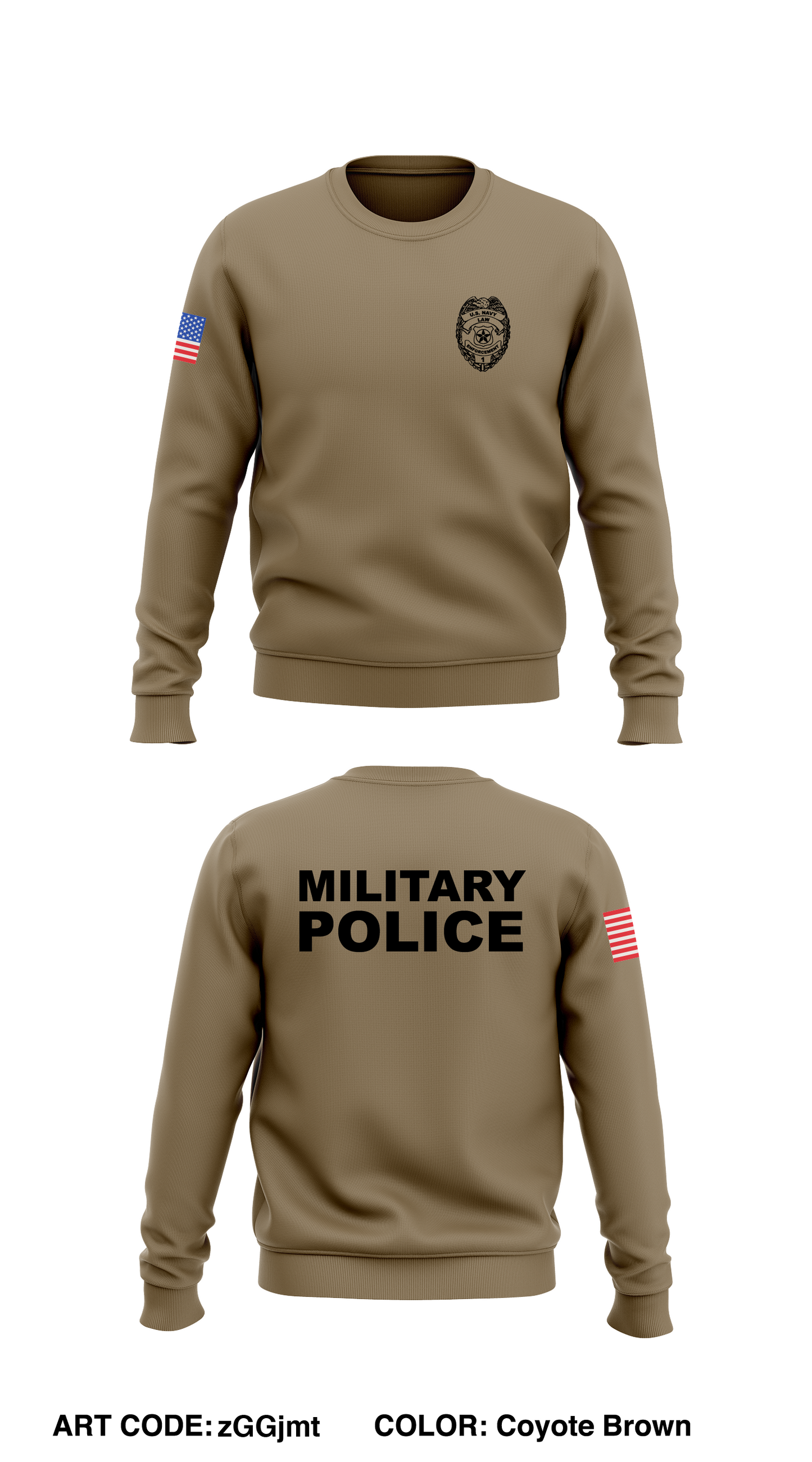 NAVAL STATION NORFOLK POLICE DEPARTMENT STORE 1 Store 2 Core Men's Crewneck Performance Sweatshirt - zGGjmt