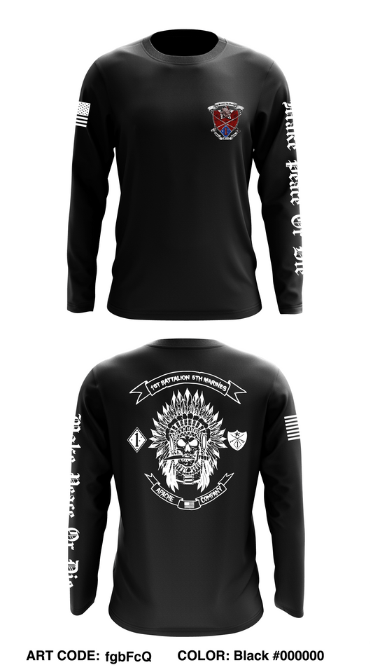 Alpha Co. 1st BN, 5th Marine Regiment Store 1 Core Men's LS Performance Tee - fgbFcQ
