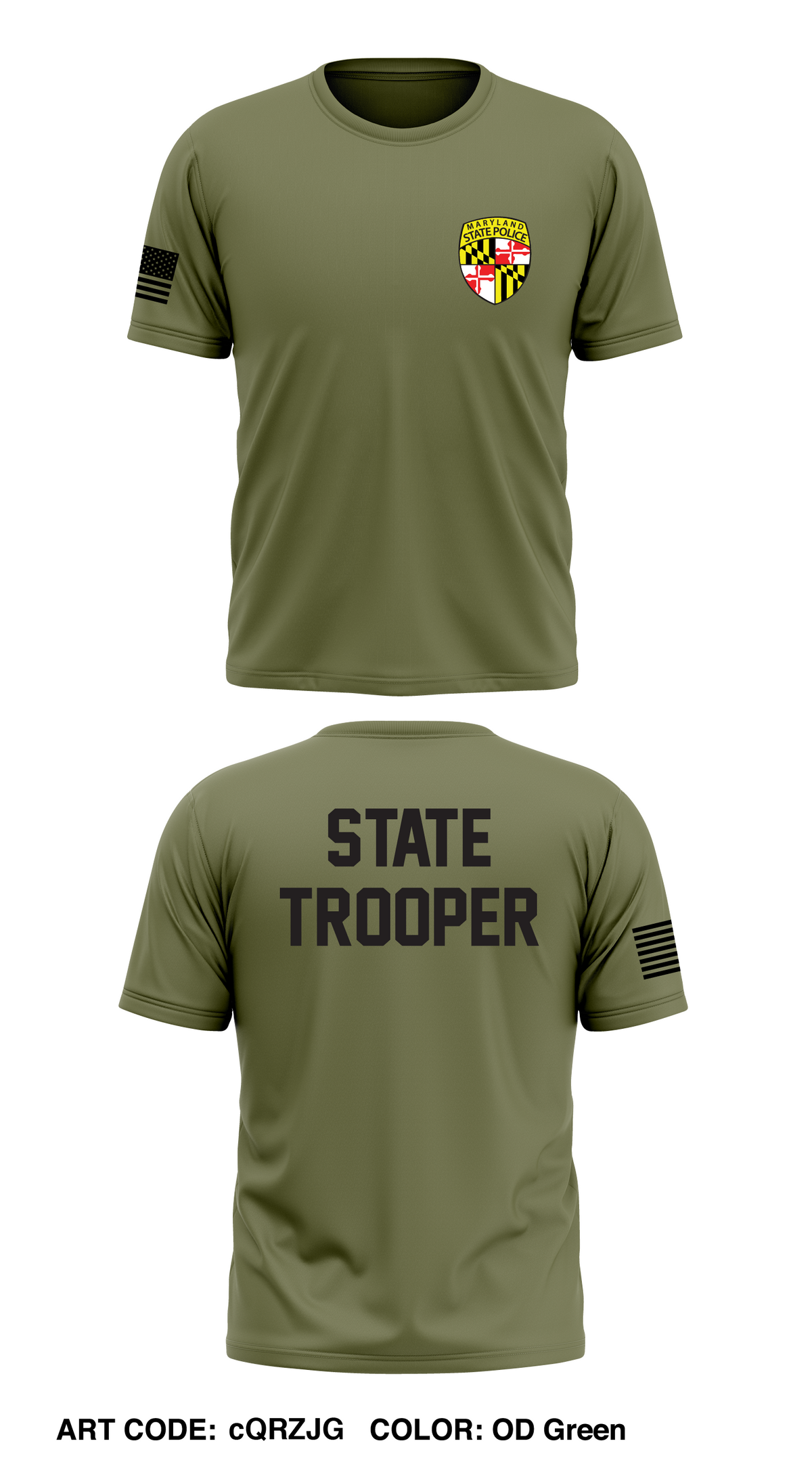 Maryland State Police La Plata Barrack  Store 1 Core Men's SS Performance Tee - cQRZJG