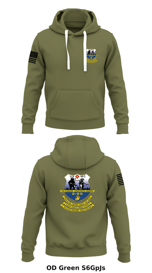 2 BN, 25th Marines Store 1  Core Men's Hooded Performance Sweatshirt - S6GpJs