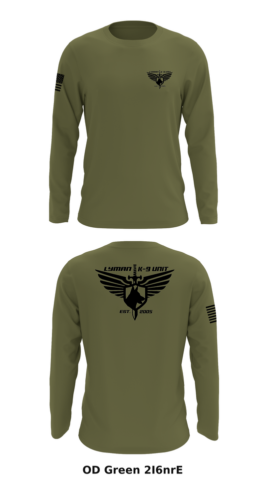 Lyman Police K-9 Unit Store 1 Core Men's LS Performance Tee - 2I6nrE