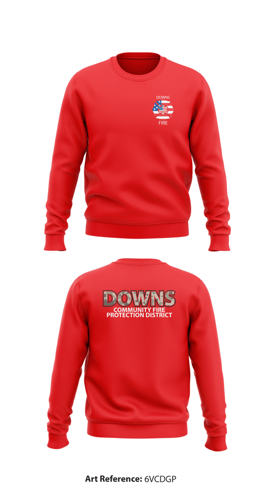 Downs Fire Department Store 1 Core Men's Crewneck Performance Sweatshirt - 6vCDGP