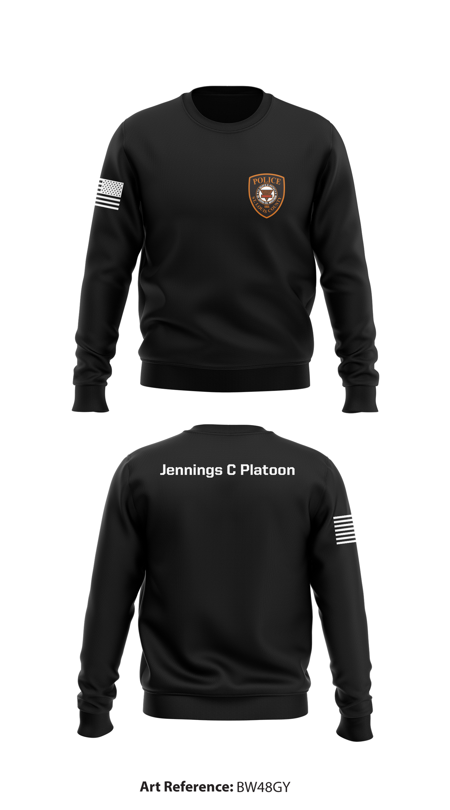 Jennings C Platoon Store 1 Core Men's Crewneck Performance Sweatshirt - bw48GY