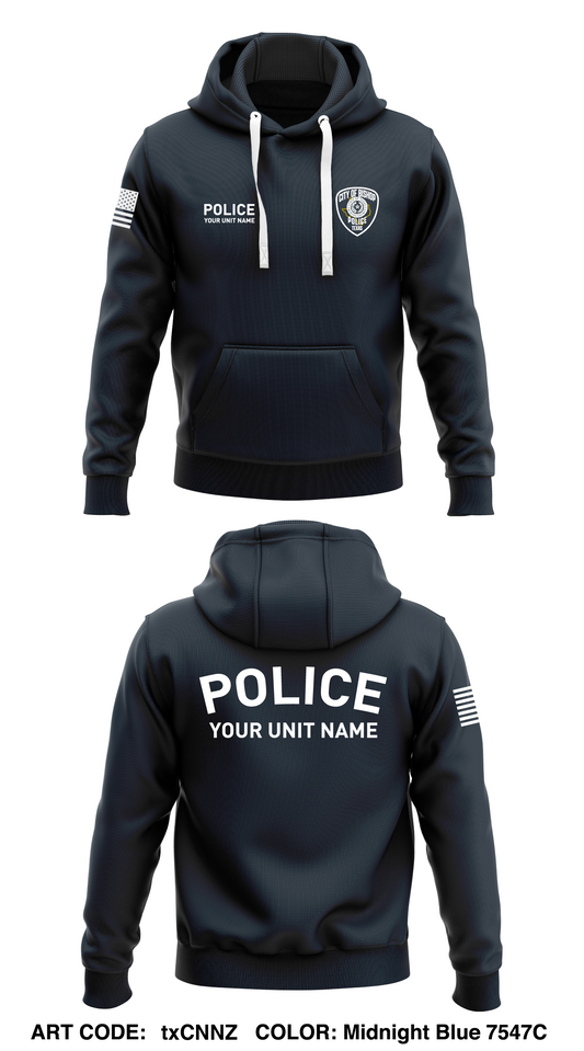 City of Bishop Police Department Store 1  Core Men's Hooded Performance Sweatshirt - txCNNZ