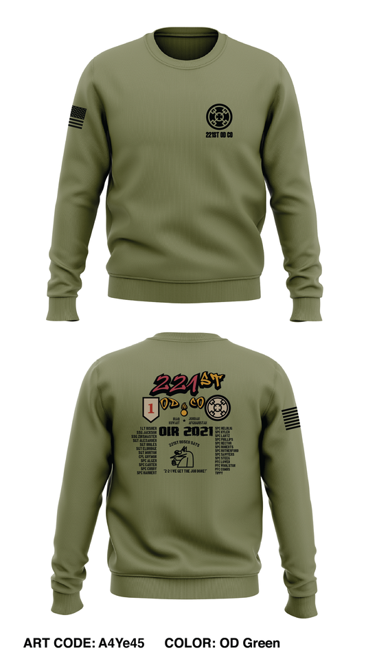 221st OD Co Store 1 Premium Core Men's Crewneck Performance Sweatshirt - A4Ye45