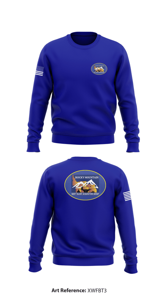 Navy Talent Acquisition Group Rocky Mountain Store 1 Core Men's Crewneck Performance Sweatshirt - xWFBT3