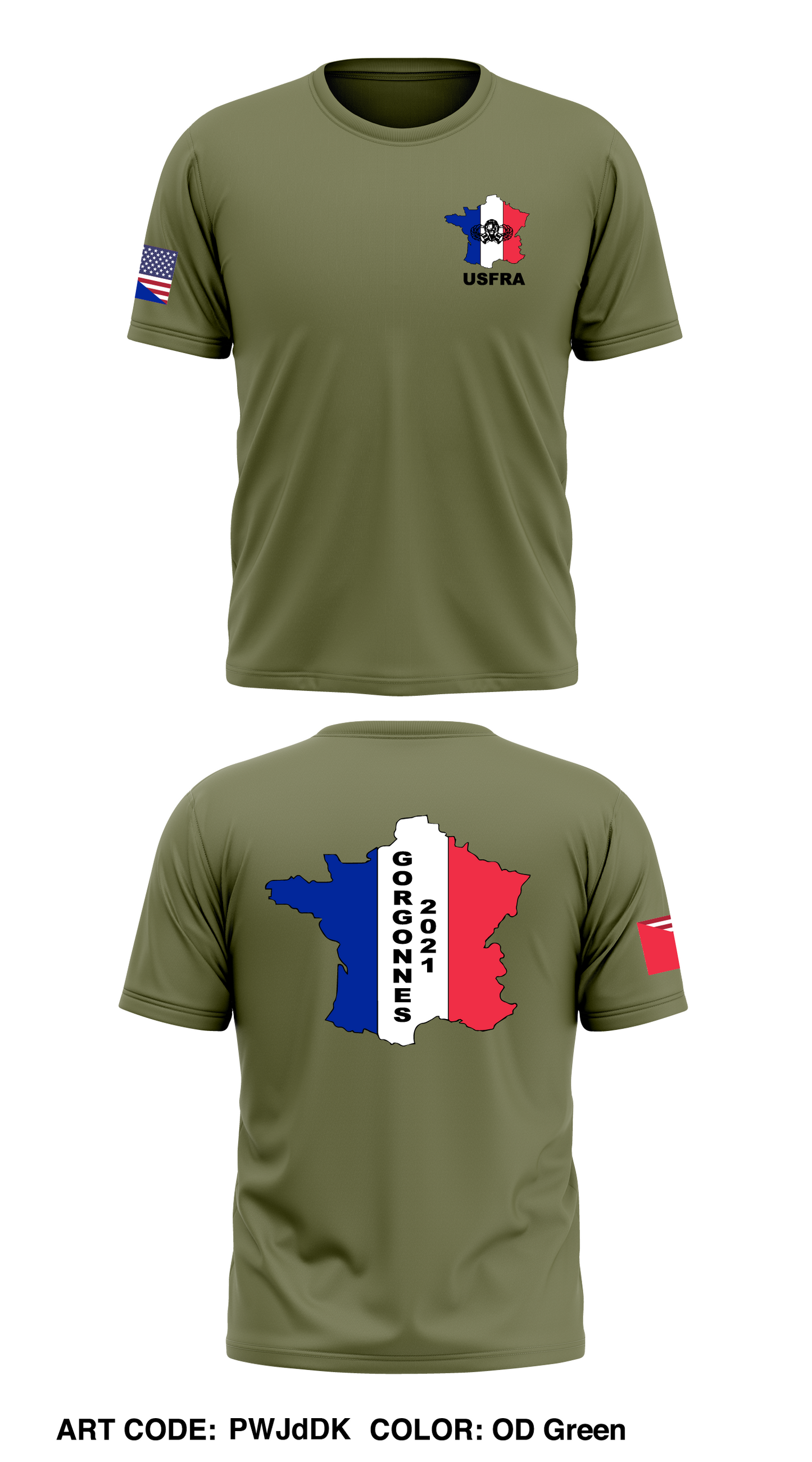 CDA339 USFRA Store 1 Core Men's SS Performance Tee - PWJdDK