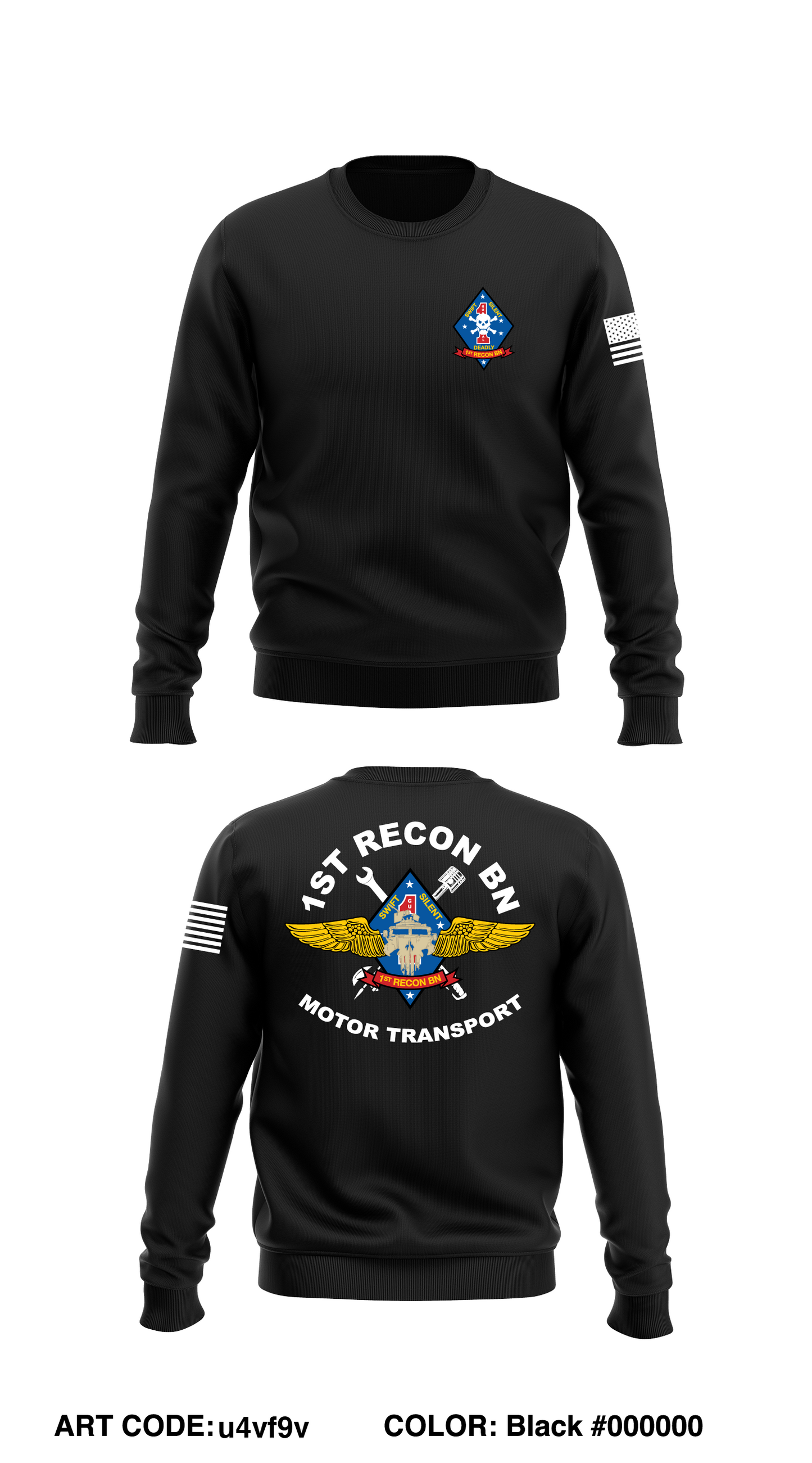 1st Recon Bn Store 1 Core Men's Crewneck Performance Sweatshirt - u4vf9v