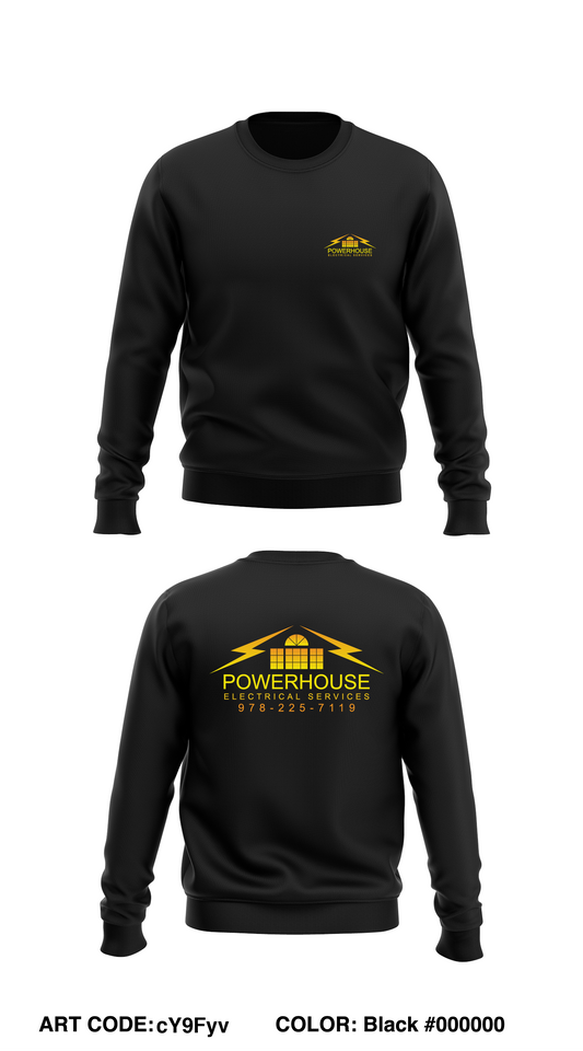 Powerhouse Electrical Services, Inc. Core Men's Crewneck Performance Sweatshirt - cY9Fyv