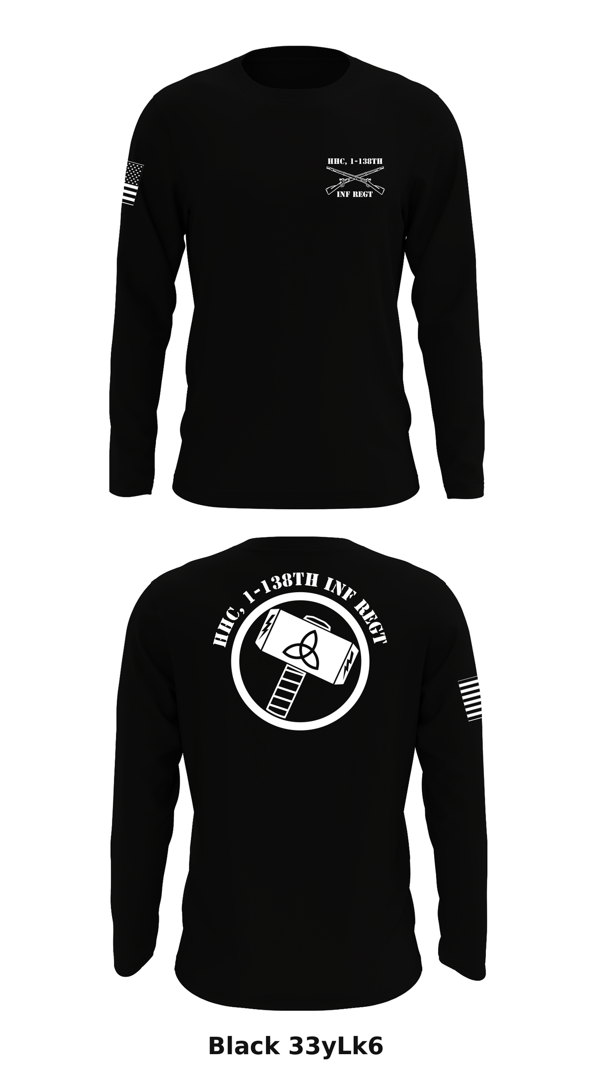 HHC, 1-138th INF REGT  Store 1 Core Men's LS Performance Tee - 33yLk6