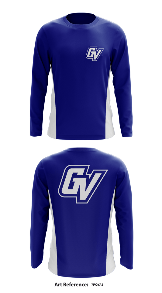 Grand Valley State University Color Guard Store 1 Core Men's LS Performance Tee - 7PqYA3
