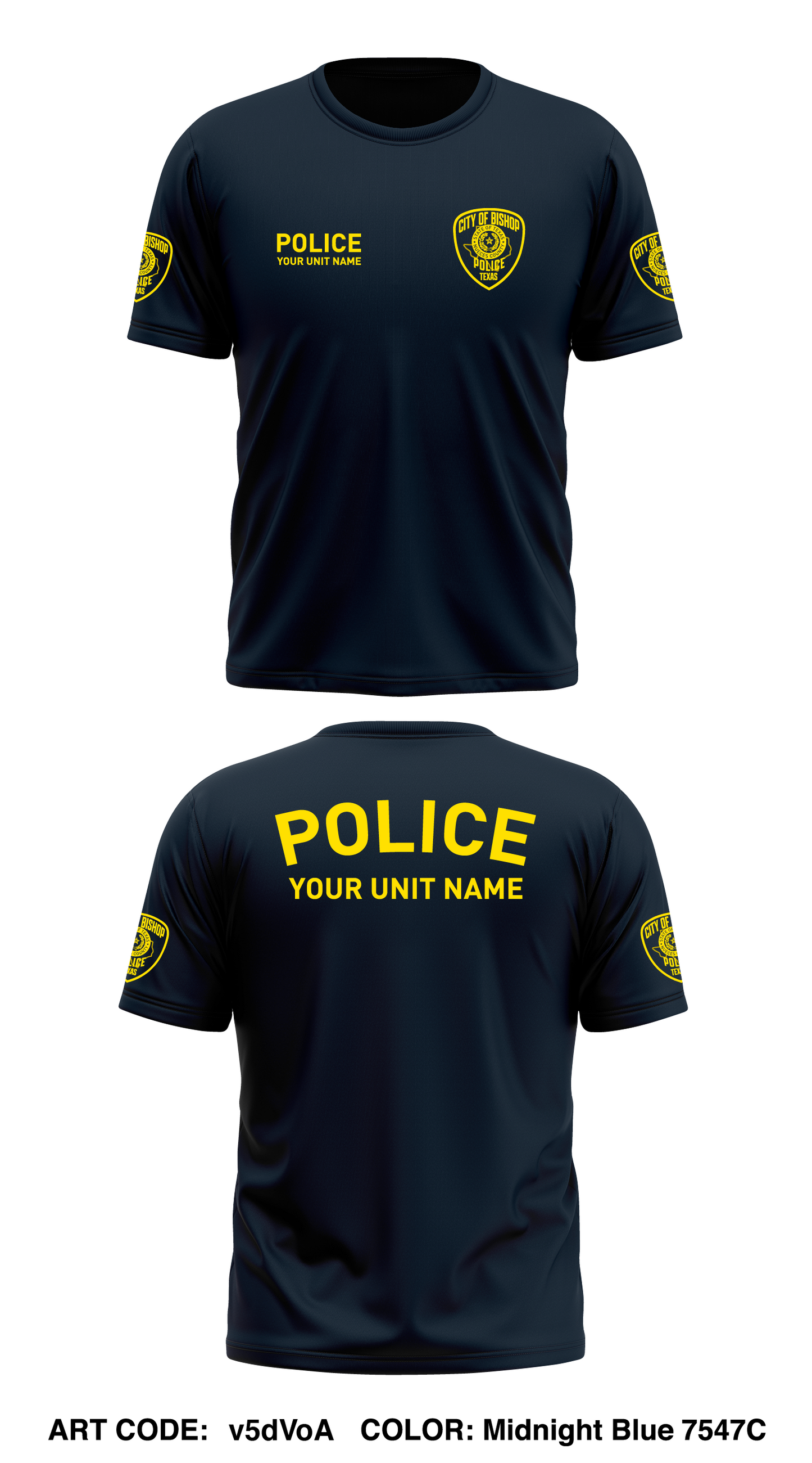 City of Bishop Police Department Store 1 Core Men's SS Performance Tee - v5dVoA