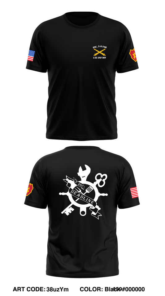 F Co, 2-8 FAR , 1/25 Inf Div Store 1 Core Men's SS Performance Tee - 38uzYm
