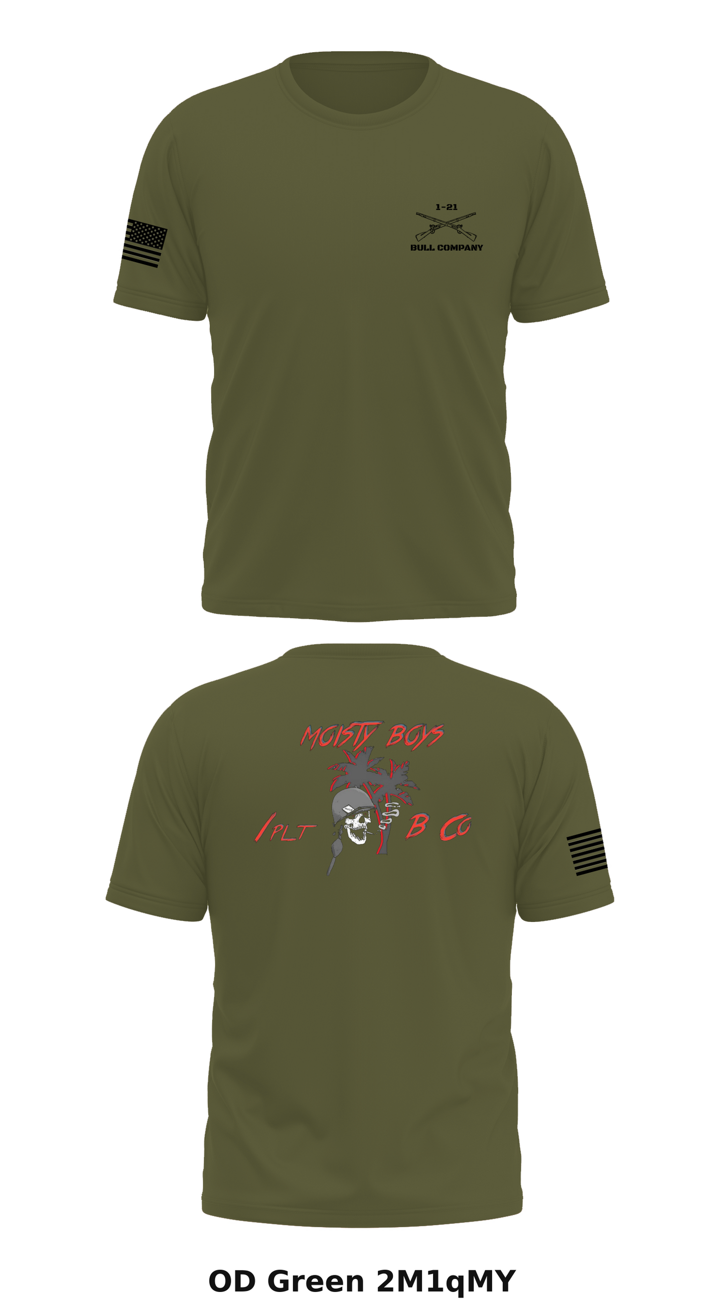 Bull Company, 1-21 IN, 2SBCT, 25ID Store 1 Core Men's SS Performance Tee - 2M1qMY