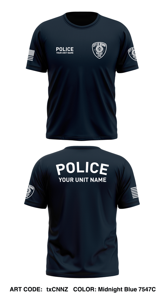 City of Bishop Police Department Store 1 Core Men's SS Performance Tee - txCNNZ