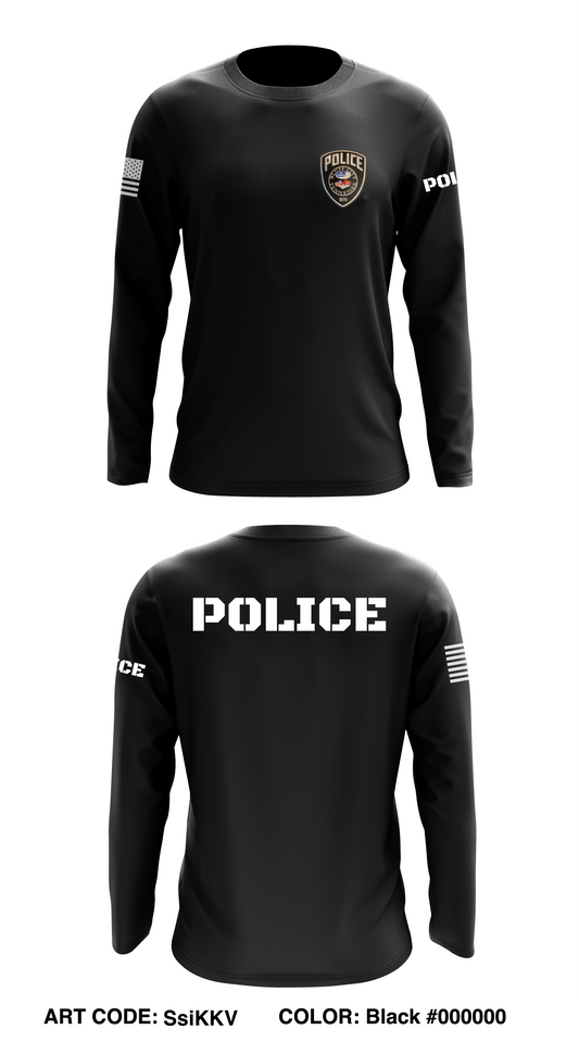 Bluff City Police Department Store 1 Core Men's LS Performance Tee - rYt4t2