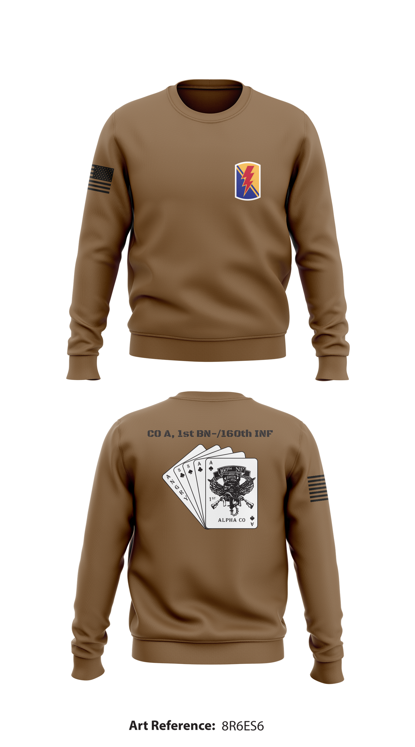 CO A, 1st BN-/160th INF Store 1 Core Men's Crewneck Performance Sweatshirt - 8R6eS6