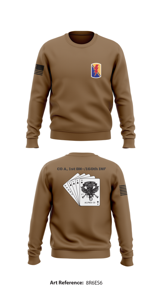 CO A, 1st BN-/160th INF Store 1 Core Men's Crewneck Performance Sweatshirt - 8R6eS6