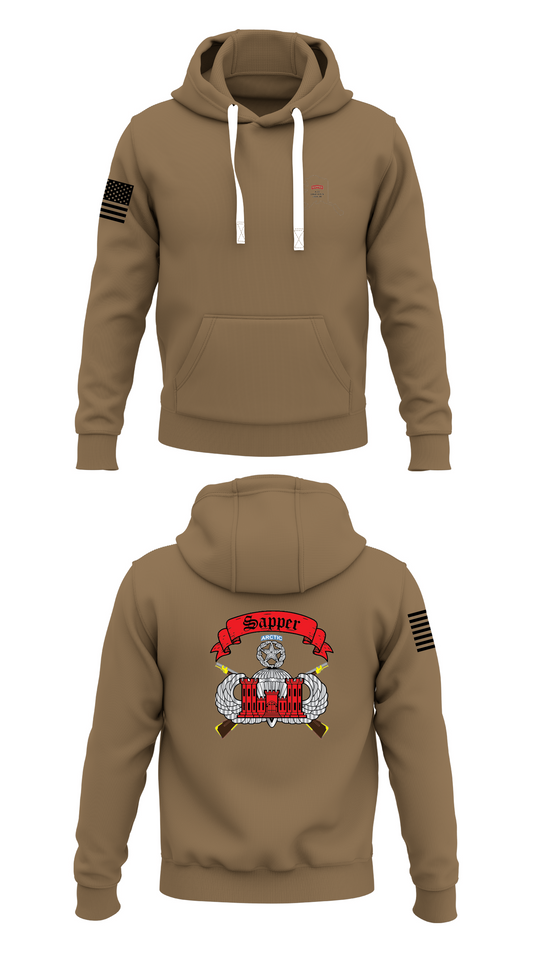 Sapper Company, 6th BEB, 4-25 IBCT (ABN) Store 1  Core Men's Hooded Performance Sweatshirt - 74760388304
