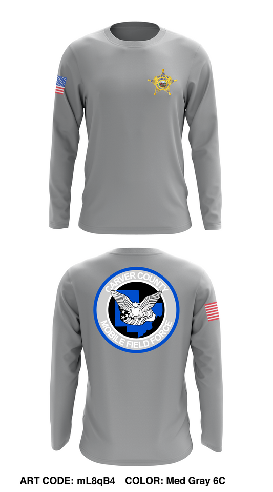 Carver County Mobile Field Force Store 1 Core Men's LS Performance Tee - mL8qB4