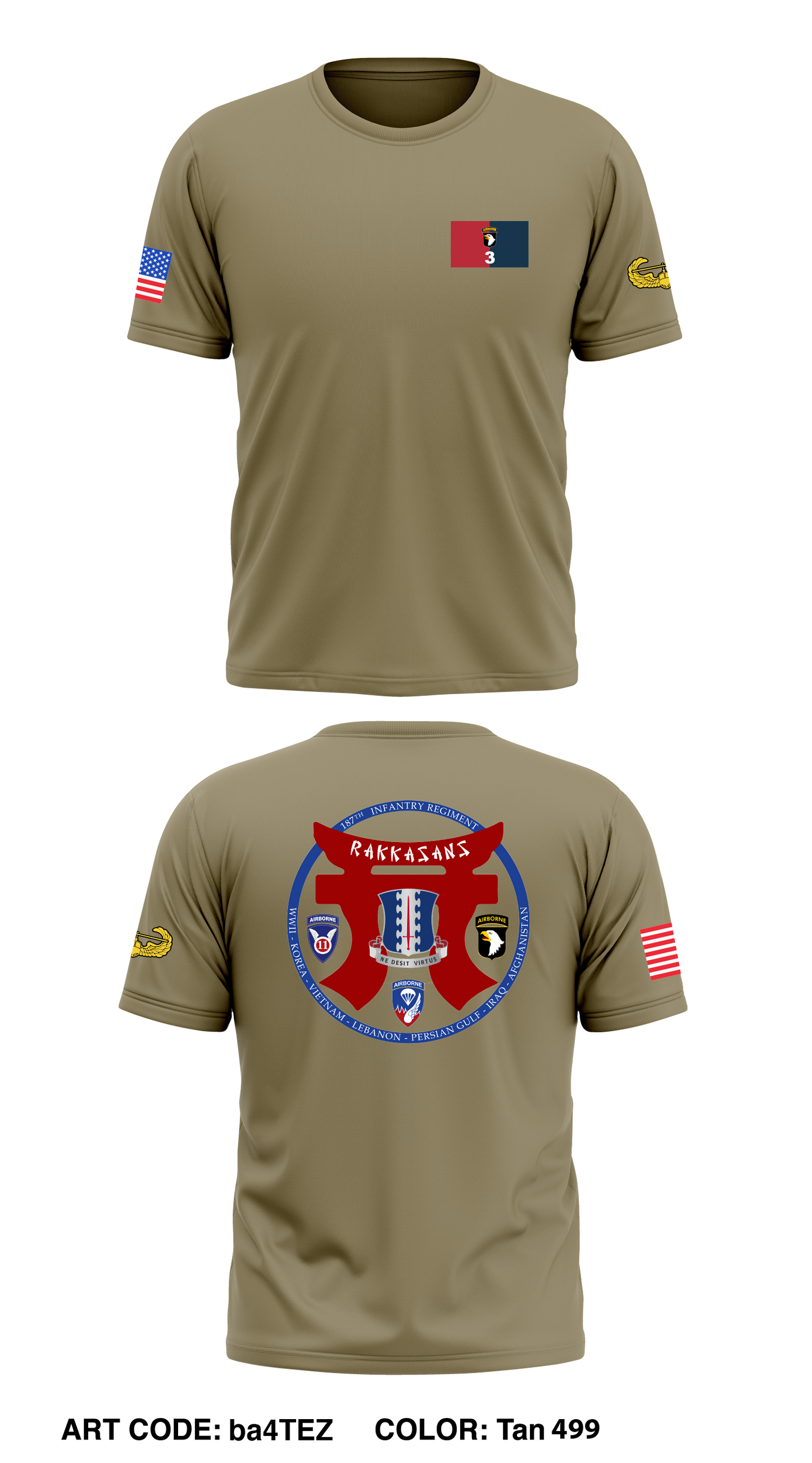 A Co, 1st BN 187 Infantry regiment 3 BCT Store 1 Core Men's SS Performance Tee - ba4TEZ