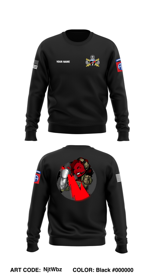 Custom 3-319 AFAR (1-504 PIR Red Devil Fisters) 1BCT, 82nd DIV Store 1 Core Men's Crewneck Performance Sweatshirt - NjtWbz