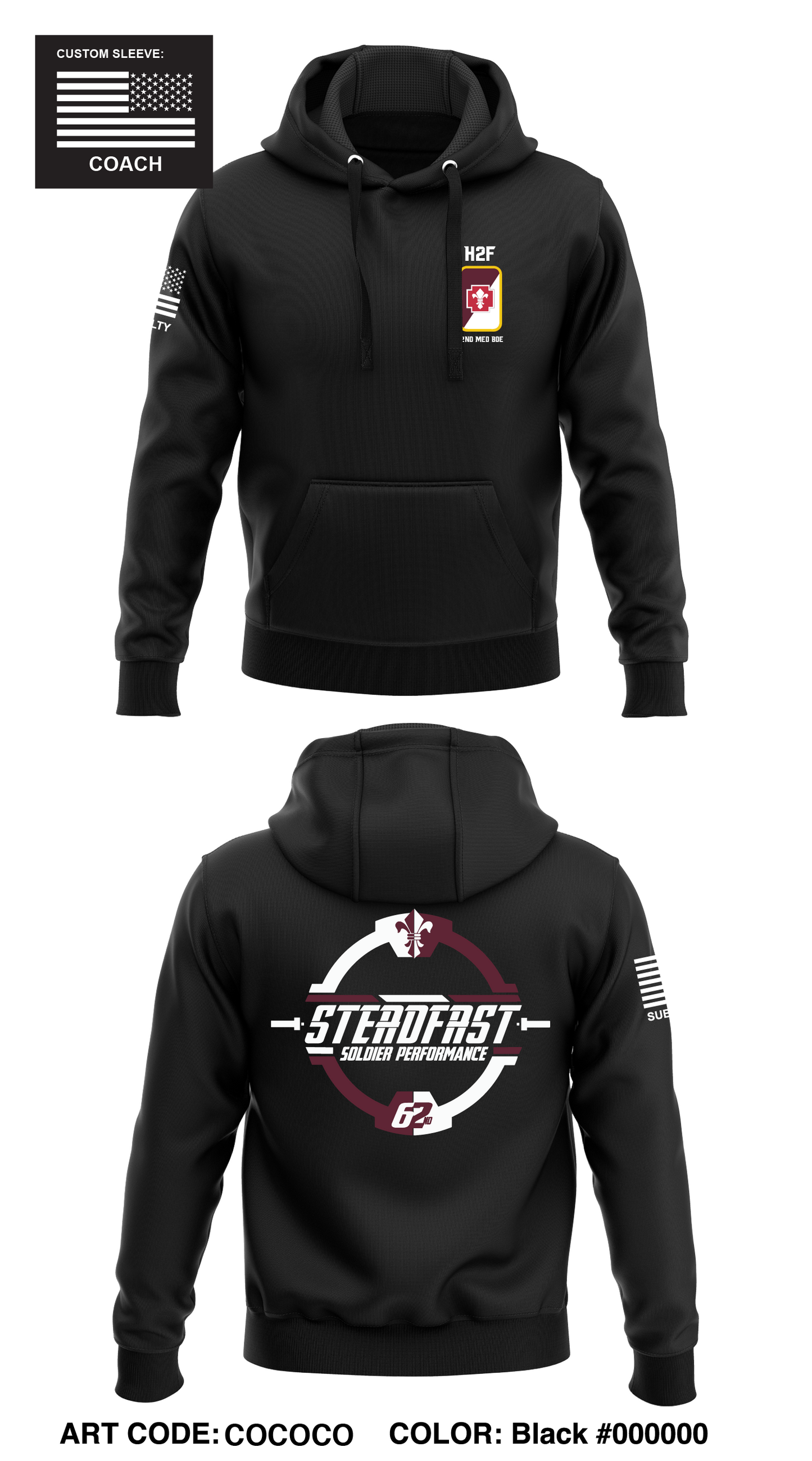 62nd Medical Brigade Store 1  Core Men's Hooded Performance Sweatshirt - COCOCO