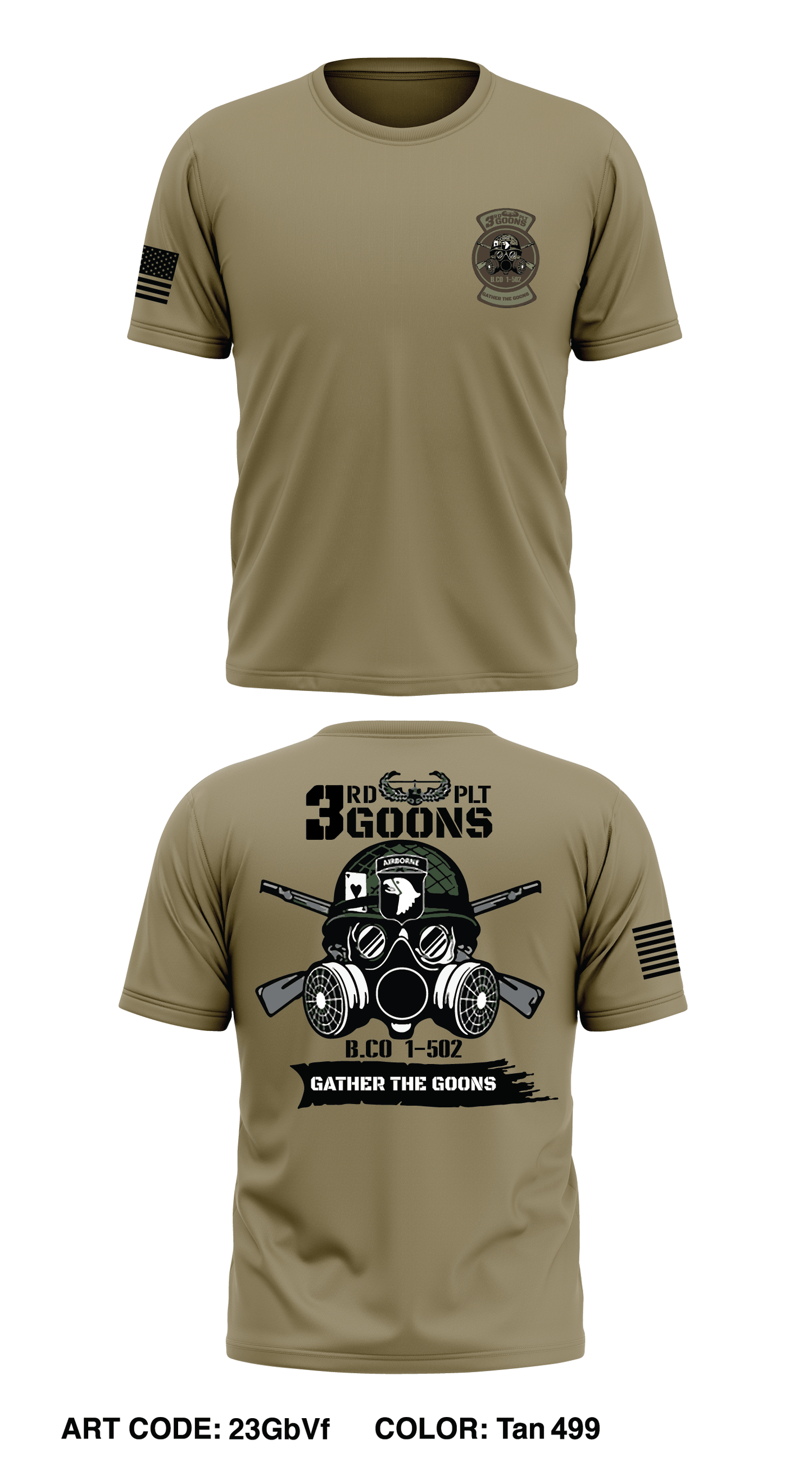 3rd PLT, B Co, 1-502D IN REGT Store 1 Core Men's SS Performance Tee - 23GbVf