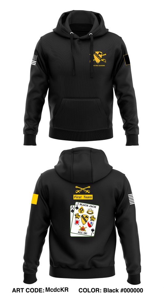 Black Jack Armored Brigade Combat Team 2/1CD Store 1  Core Men's Hooded Performance Sweatshirt - McdcKR