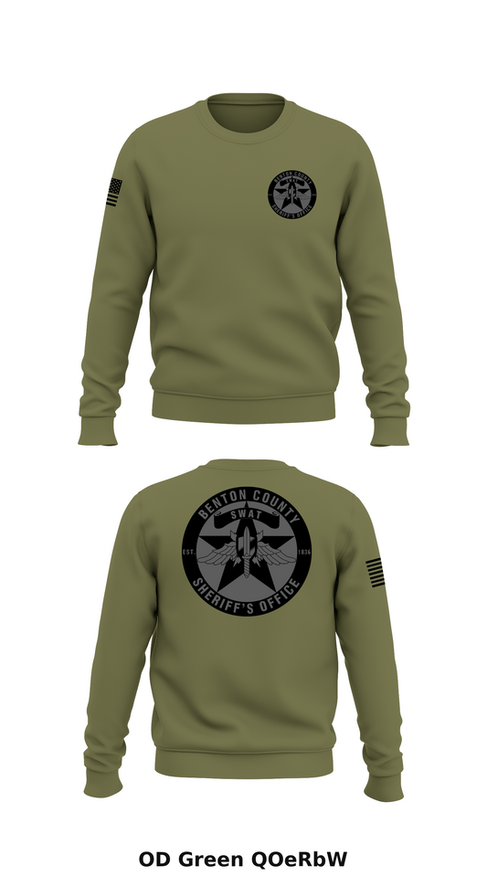 Benton County Sheriff’s SWAT Store 1 Core Men's Crewneck Performance Sweatshirt - QOeRbW