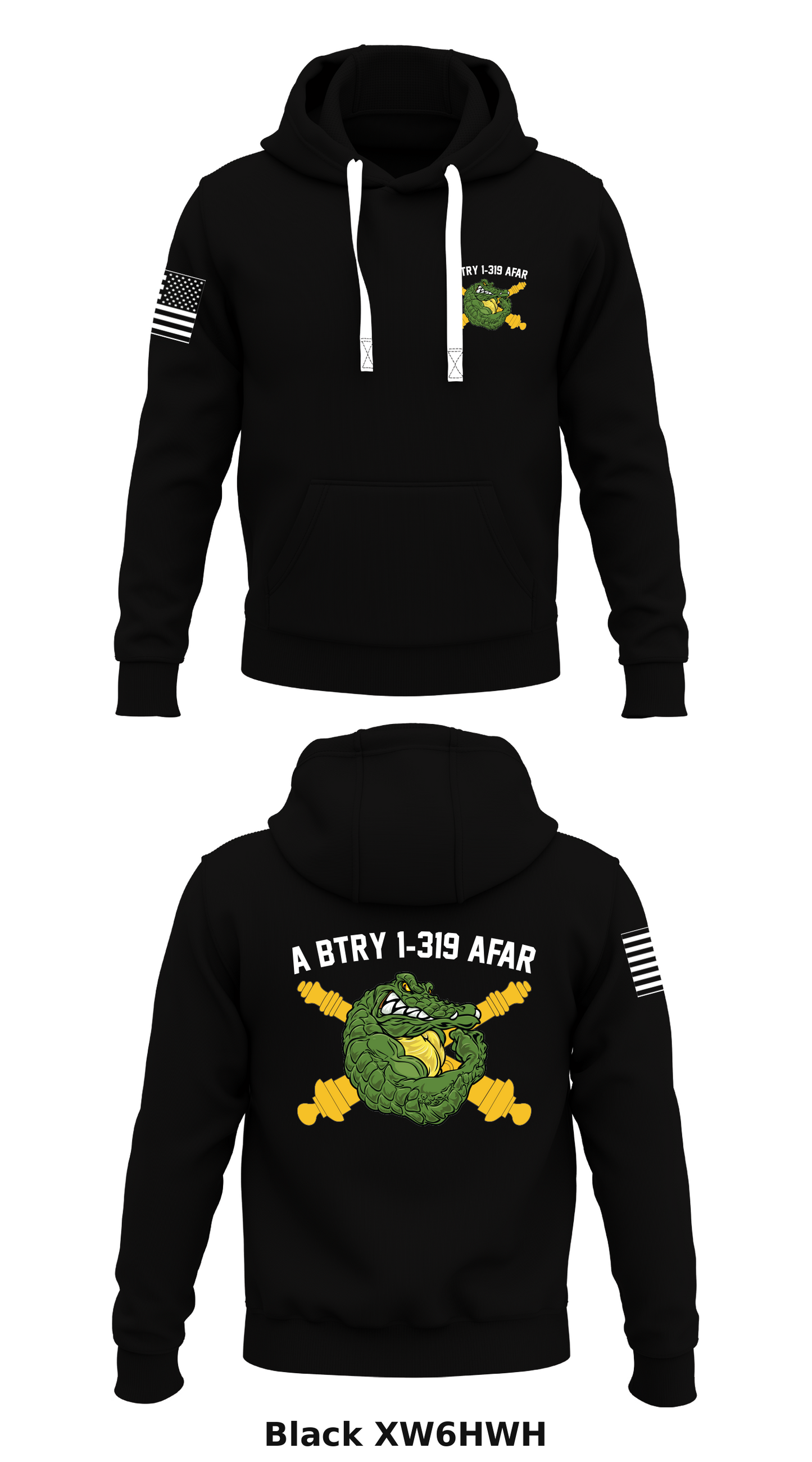 A BTRY 1-319 AFAR Store 1  Core Men's Hooded Performance Sweatshirt - XW6HWH