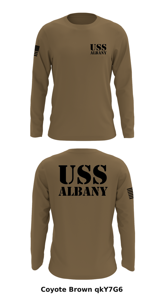 USS Albany Store 1 Core Men's LS Performance Tee - qkY7G6